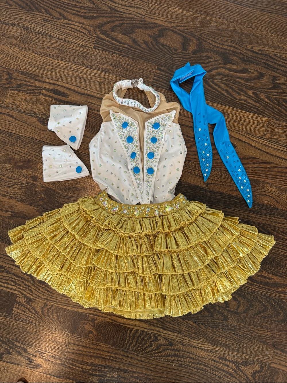 Glamour Gold Ruffle Dance Costume